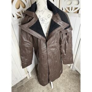 Studio Suits Handcrafted Leather Brown Trench Men's Size Large Bladerunner Dupe